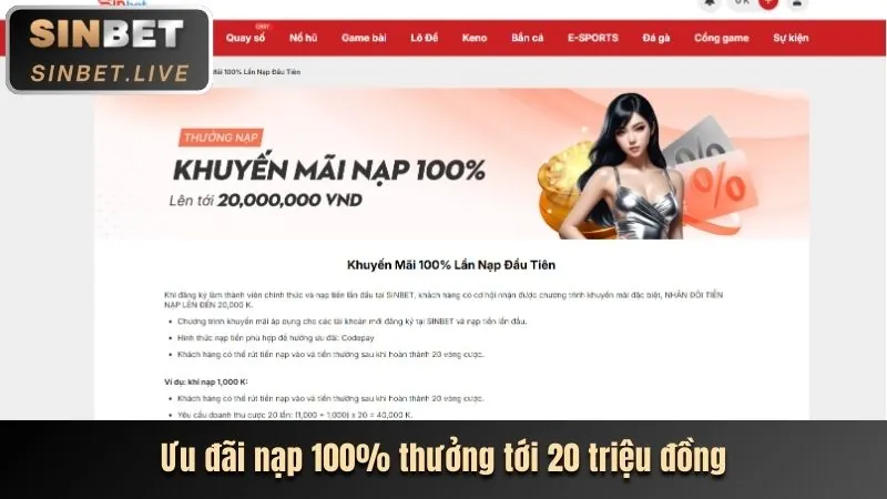Các phương thức thanh toán tại Sinbet